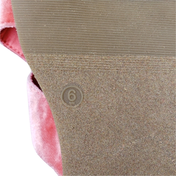 GAP | Blush Pink Velvet Glam Criss Cross Open Toe Slip On Flat Sandals Women's 6 - Picture 7 of 10